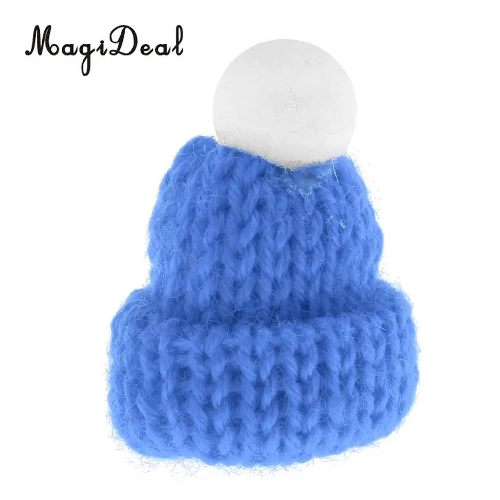 Lovely Miniature Mini Knit Hats for 1:12 Scale Dollhouse Miniature Home Shop Accessories Dolls House Interior Decoration Red