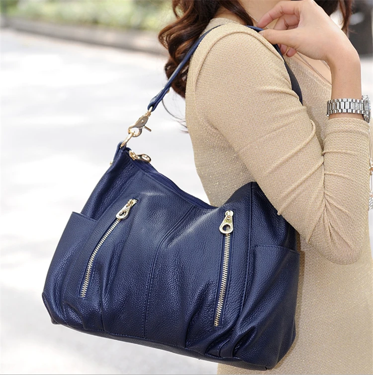 

2018 winter new Korean fashion folds solid color handbag shoulder Messenger bag leather handbags