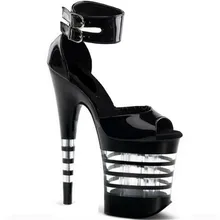 Женская обувь; 20 см; тонкие и водонепроницаемые Клубные сандалии на платформе в римском стиле; черные туфли для танцев на очень высоком каблуке