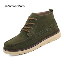 Plardin/новые зимние мужские большие размеры удобные дышащие Теплые Повседневное Кружево-Up для мужчин кожаные туфли модные ботинки Martin