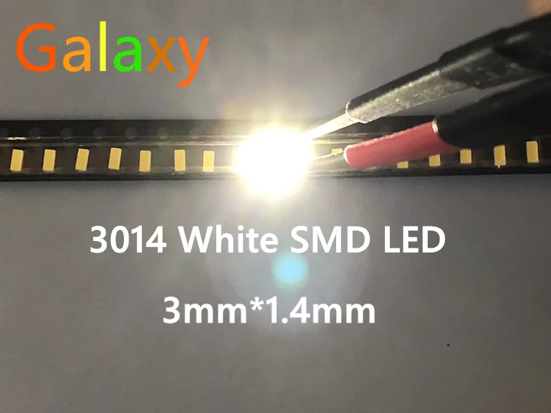 100 шт/SMD 3014 Светодиодный 0 1 W 10-12LM 6000-6500K белый SMD СВЕТОДИОДНЫЙ бисер Бесплатная