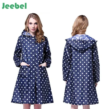

Lady Hooded Dot Raincoat Women Waterproof Outdoor Travel Riding Cloth Rain Coat For Women Poncho Long Rainwear Raincoat