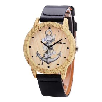 

FanTeeDa Brand Fashionable Casual Women Watches Leather Strap Quartz Ladies Wristwatch Wooden Simple Dress Clock reloj mujer