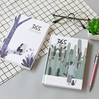 

Coloffice Simple and fresh notebboks kawaii schedule 365 hand book notepad 2018 agnda day plan/month plan students prize 1piece