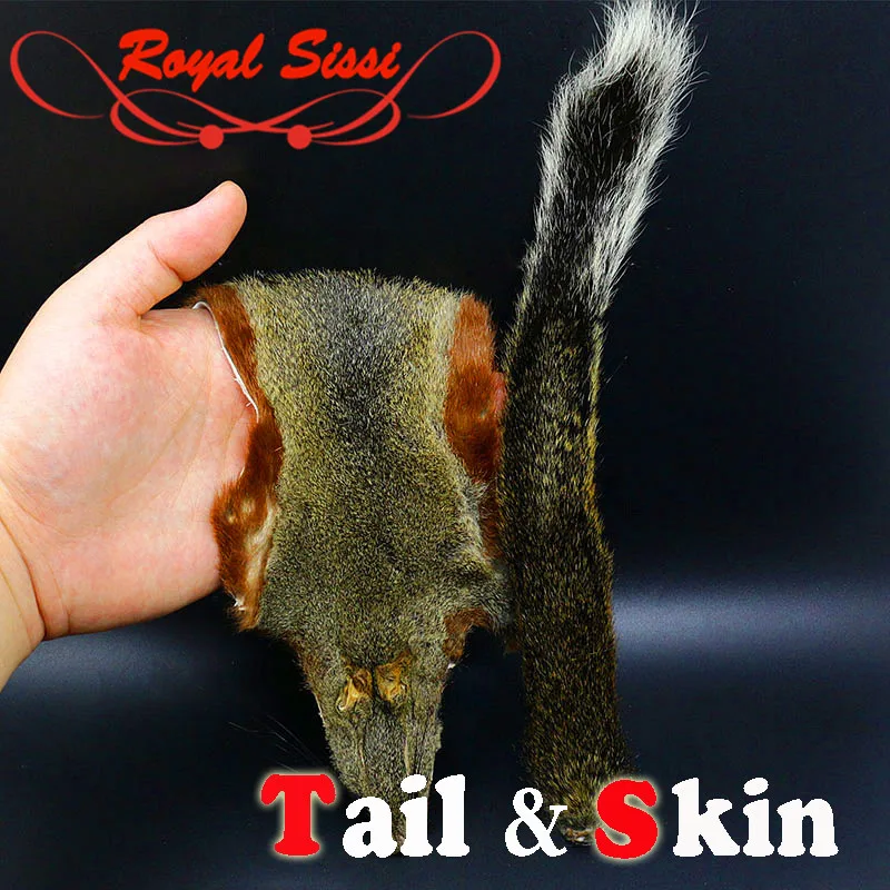 

New 1combo Pine tree squirrel whole skin& squirrel tail versatile hairs&furs fly tying materials for hairwing salmon bait flies