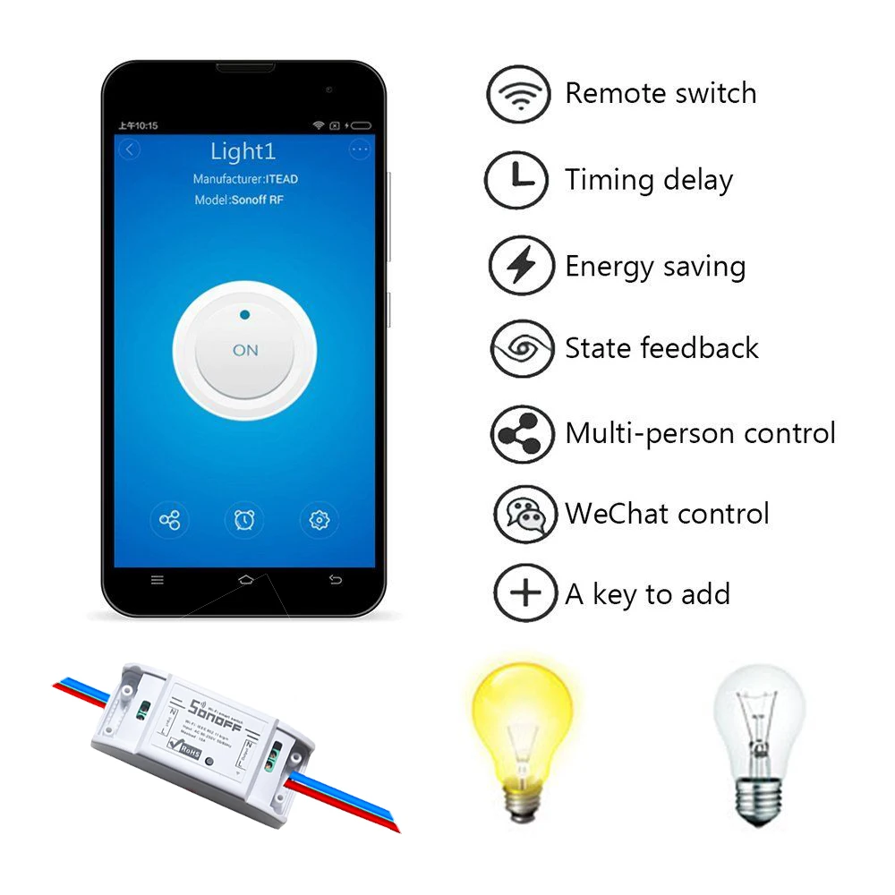 Sonoff Basic R2 WiFi беспроводной умный пульт дистанционного включения/выключения времени DIY модуль переключатель для MQTT COAP iOS Android Голосовое управление Умный дом