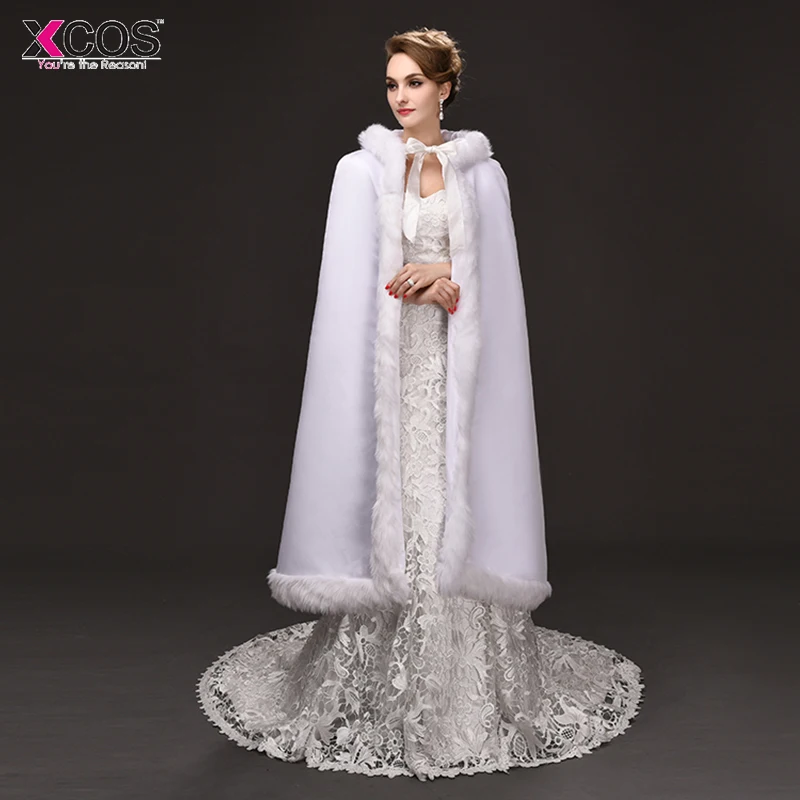 Aliexpress.com : Buy White Wedding Cloaks 2018 Hooded Bridal Cape with ...