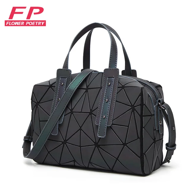 US $20.84 2019 Fashion Zipper Bao Bags Women Luminous sac Bag Tote Female Geometry Shoulder Bags Saser Plain 
