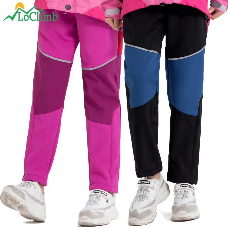 LoClimb niños niñas senderismo pantalones niños Invierno Caliente Leggings niños Fleece Softshell Trekking esquí pantalones impermeables AC010 LoClimb niños niñas senderismo pantalones niños Invierno Caliente Leggings niños Fleece Softshell Trekking esquí pantalones impermeables AC010