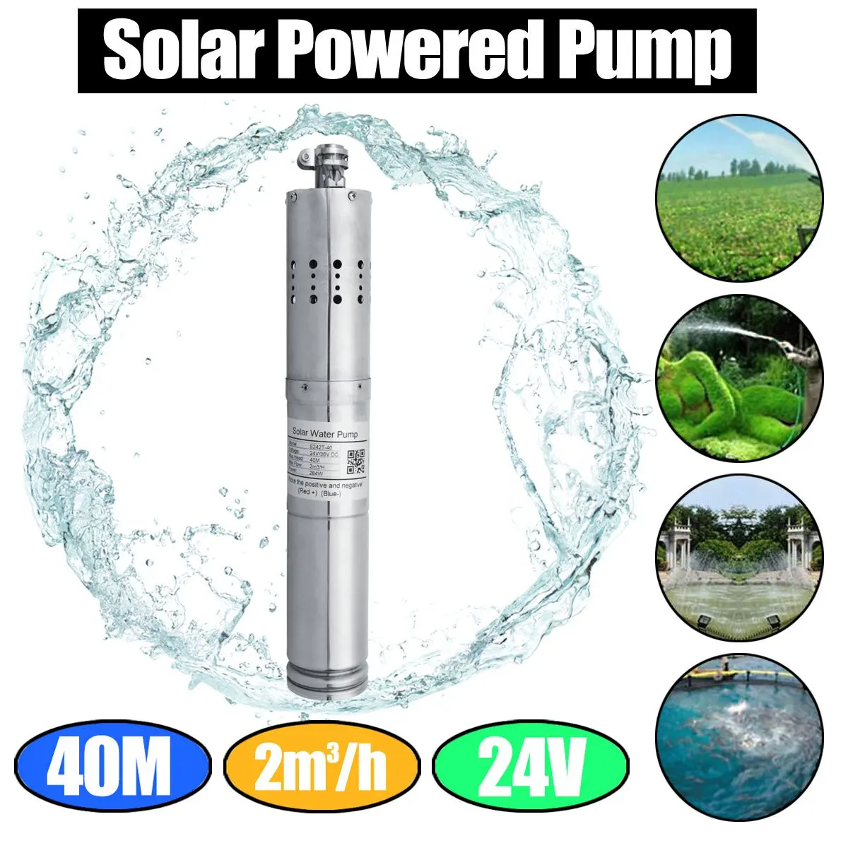 

24V DC Farm & Ranch Solar Powered sewage Pump Submersibel Bore Hole Deep Well Pump