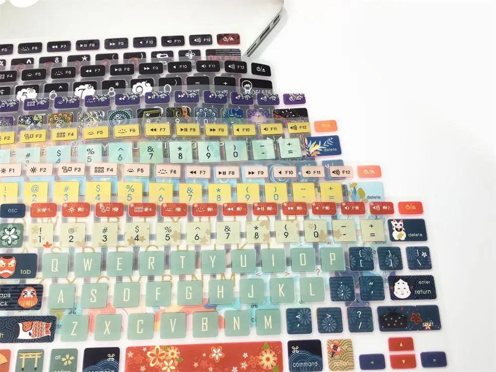Силиконовый чехол с принтом Клавиатура Защитный для ноутбука Macbook Air 13 (A1369/A1466) Pro 15