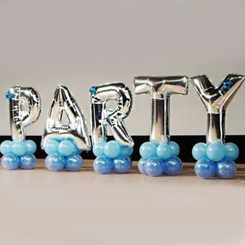 40 inches Silver Letter Foil Balloons Birthday Party Banner Large Helium Balloon Wedding Decoration Air Ballons Holiday Supplies
