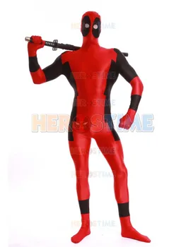 

NEW Red and Black Deadpool Costume Hot Sale Halloween Fullbody Deadpool superhero costume Adult/Kids/Custom Free Shipping