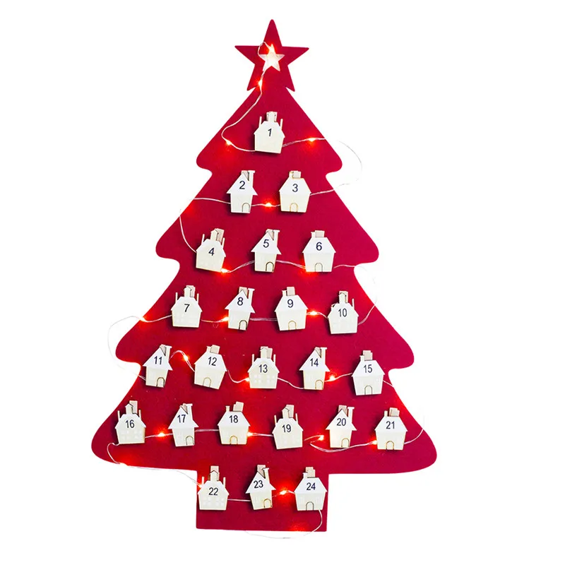 Подвесной Рождественский календарь с обратным отсчетом на рождественскую елку, рождественские украшения, вечерние украшения для дома