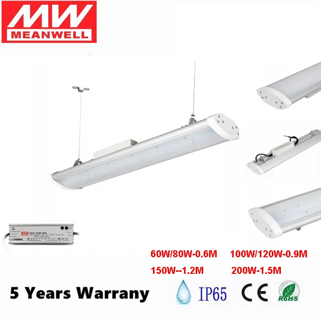 

2pcs linear high bay light 600mm 900mm 1200mm 1500mm ip65 parking lot light 60w 80w 100w 150w 200w led tube retrofit industrial