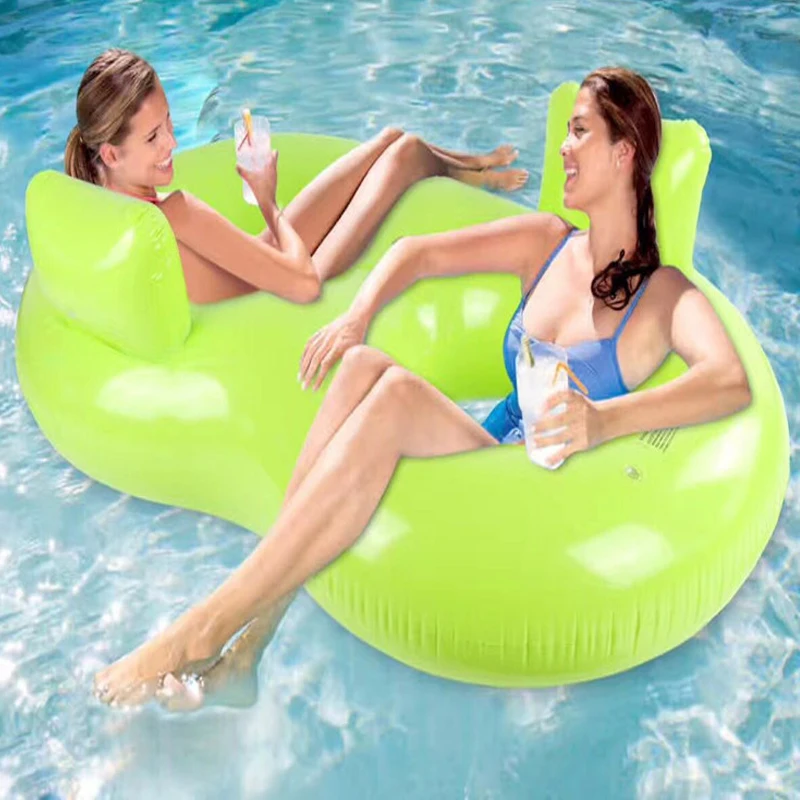 

2019 Inflatable Safety adult double seats circle for adults Kids Summer beach party supplies Swimming Ring Yellow Color Swim