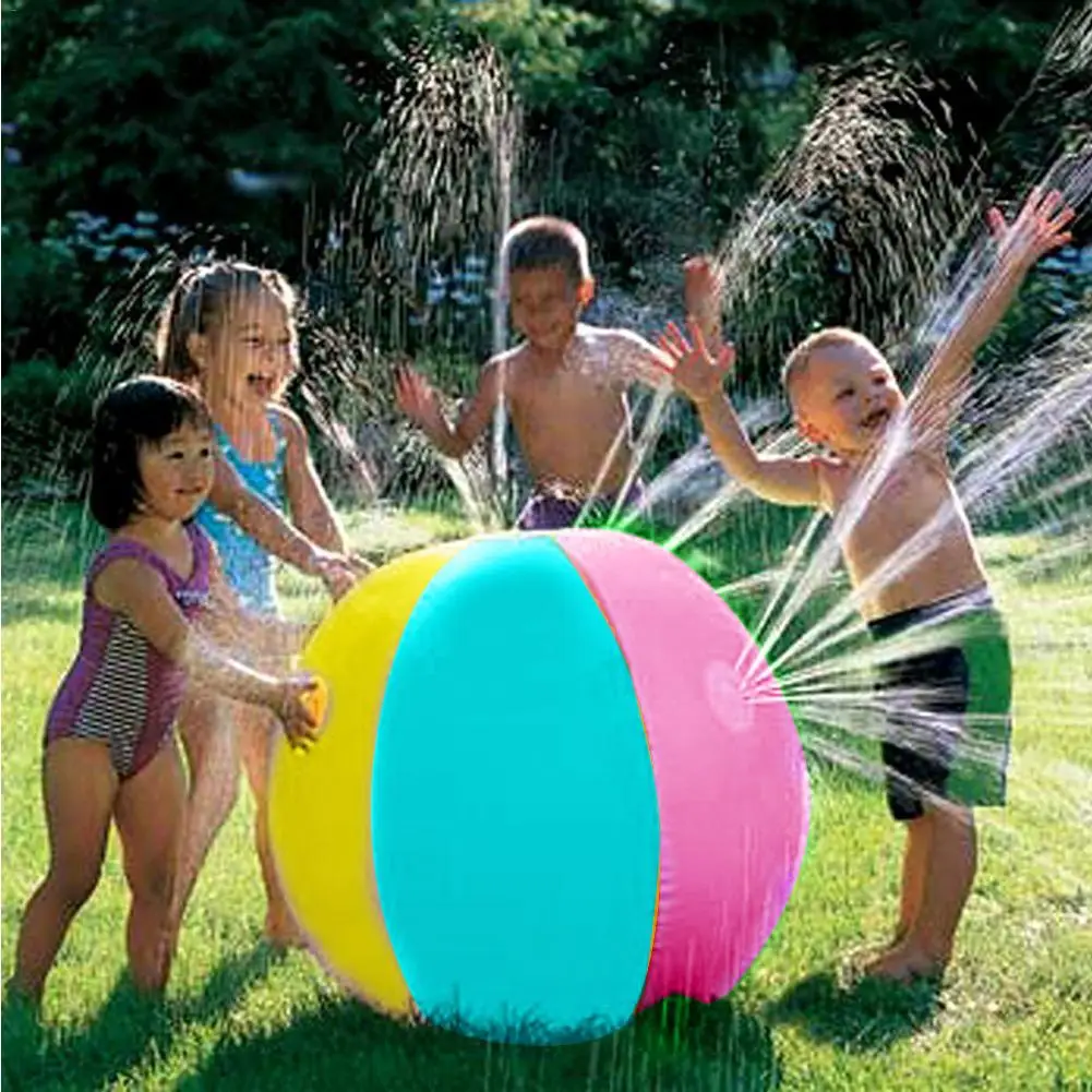 Надувной ПВХ водный спрей пляжный мяч для наружной лужайки летняя игра детский игрушечный шар водный струйный шар