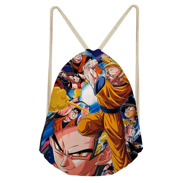 Dragon Ball Z Drawstring Bag Boys String Closure Bag For Clothes Pack Student School Backpack