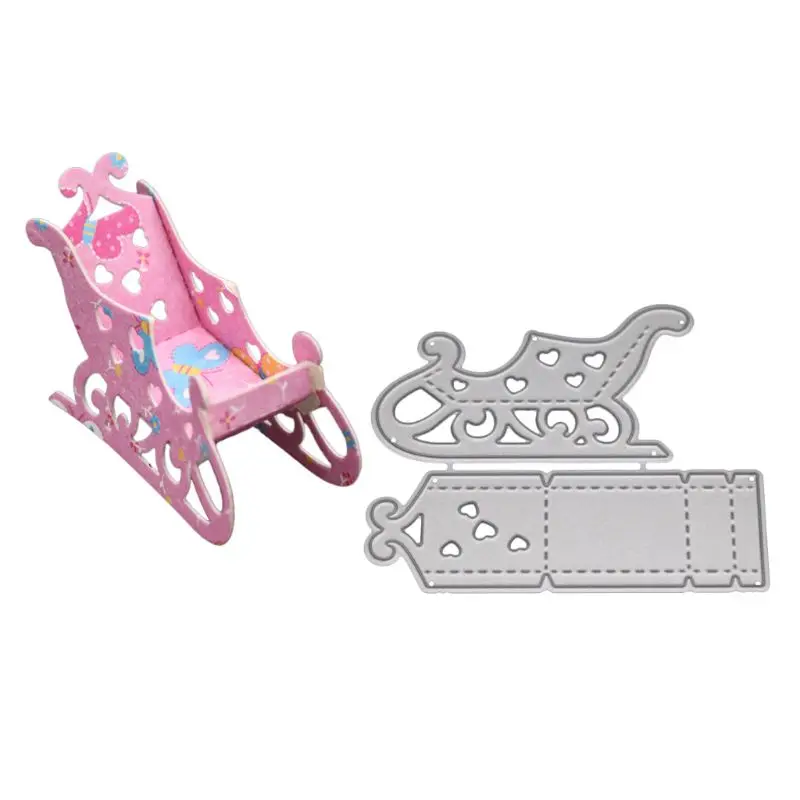 

Christmas Sled Metal Cutting Dies Stencil DIY Scrapbooking Album Stamp Paper Card Embossing Craft Decor