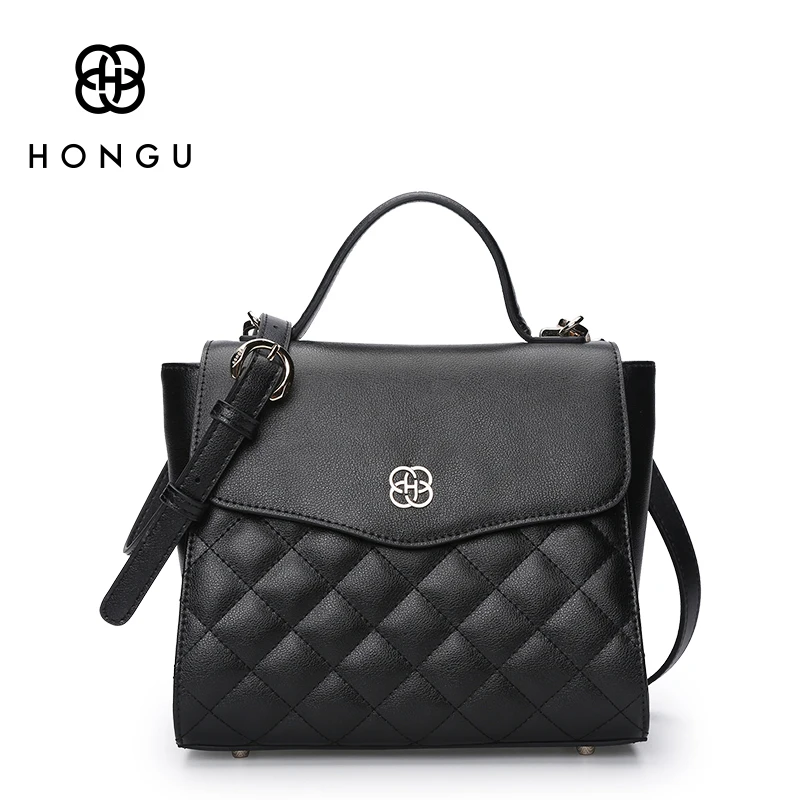 

HONGU Ladies Briefcases Real Natural Cow leather Bags women Handbags Shoulder Bags Famous luxury Brands Versatile messenger Bags