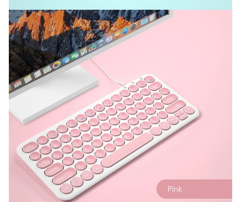 B. o. w маленькая клавиатура легкая портативная 78 клавиш клавиатура ультра-тонкая проводная USB Мультимедийная мини-клавиатура для ПК