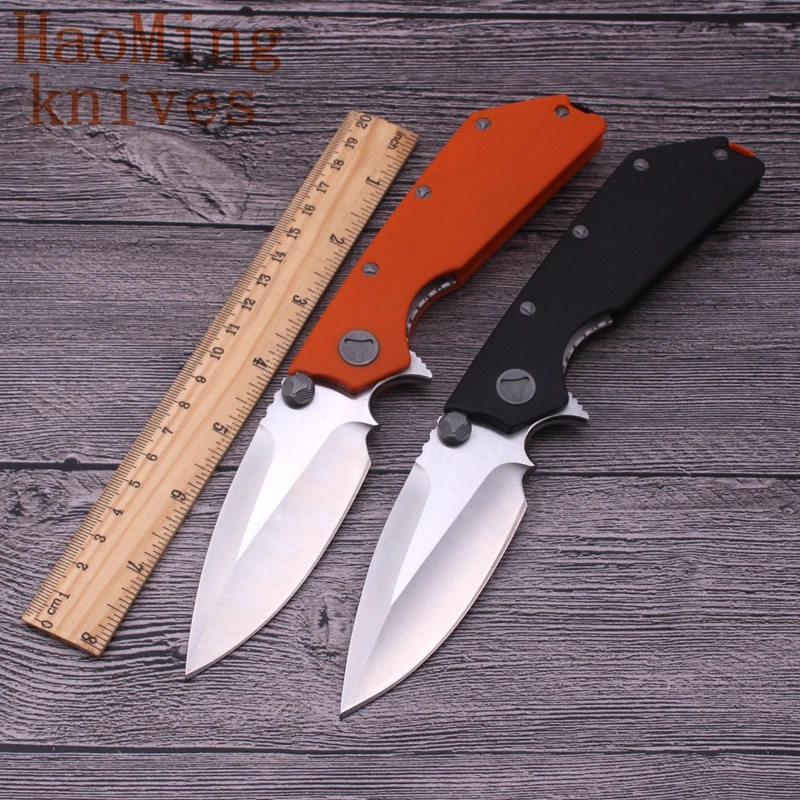 Tactical portable flip tactics folding knife G10 handle camping