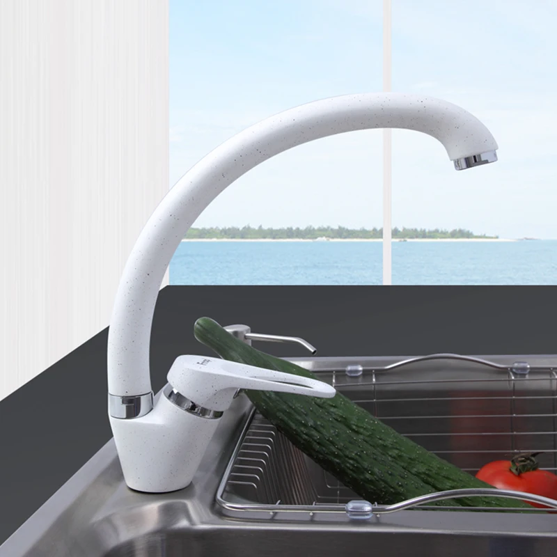 FRAP Modern Style Home Multi-color Kitchen Faucet Cold and Hot Water Tap Single Handle Black White Khaki torneiras monocom F4113