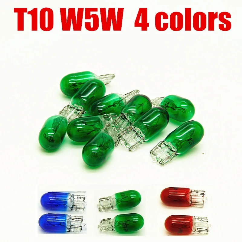 

10 шт., автомобильные сигнальные лампы T10 W5W 12 В 5 Вт 194 158
