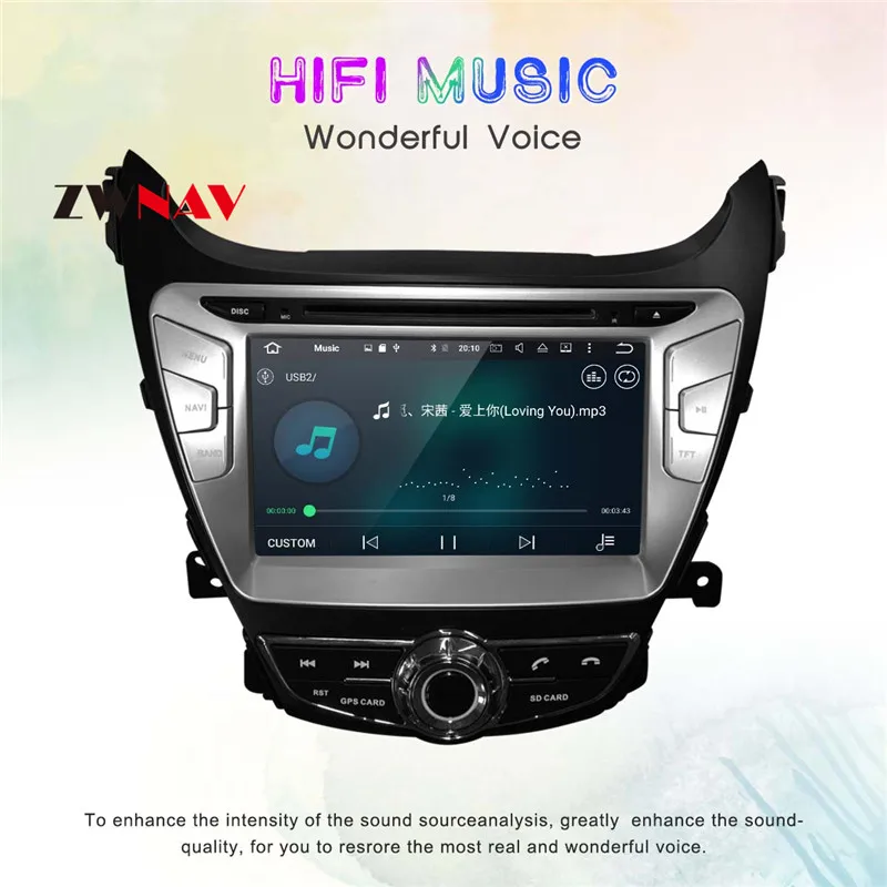 Perfect 8 Inch 8 Core Android 8.0 RAM 4GB ROM 32GB Car DVD Player GPS Navigation For Hyundai Elantra Avante 2011 2012 2013 Car Radio 8