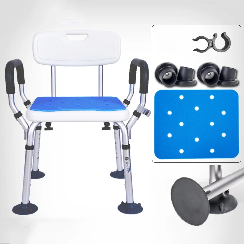

Z A12% Aluminum Alloy Shower Chair Bathroom Chairs for Handicap Disabled Elderly Height Adjustable Medical Bath Seat Foot Stool