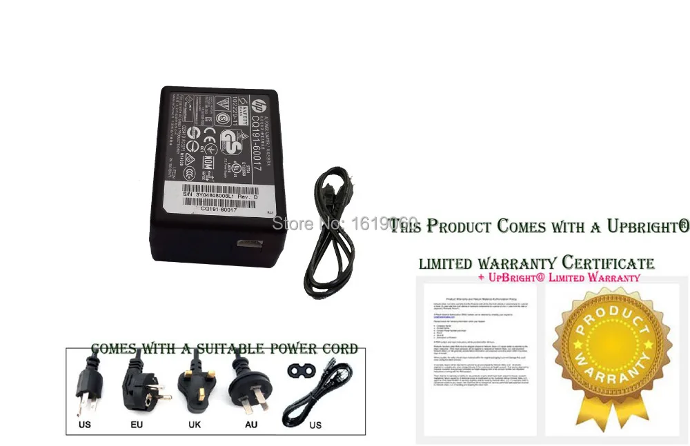 UpBright адаптер переменного/постоянного тока для hp 3070a, 3520, 4610, 4620e принтер 32 в 12 В 313mA кабель питания PS Сетевое зарядное устройство PSU