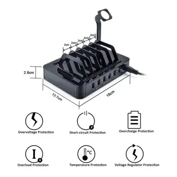 

6 Ports USB Desk Charging Dock 8 Slot Travel Fast Charger Hub For Smartphones And Tablets usb charging station for devices