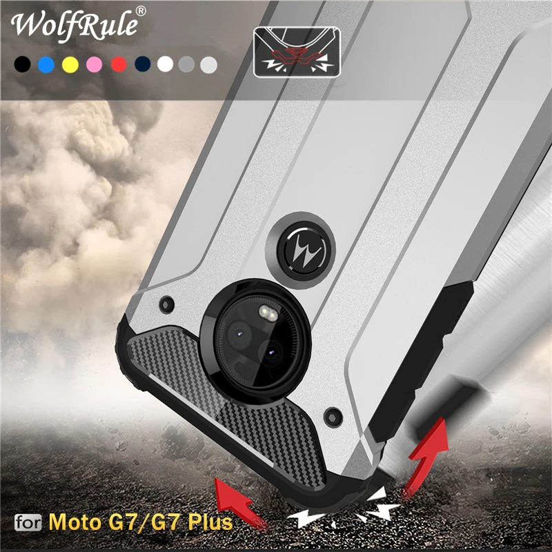 Wolfrule чехол для телефона Motorola Moto G7 Plus полностью завернутый тяжелый Гибридный ПК +