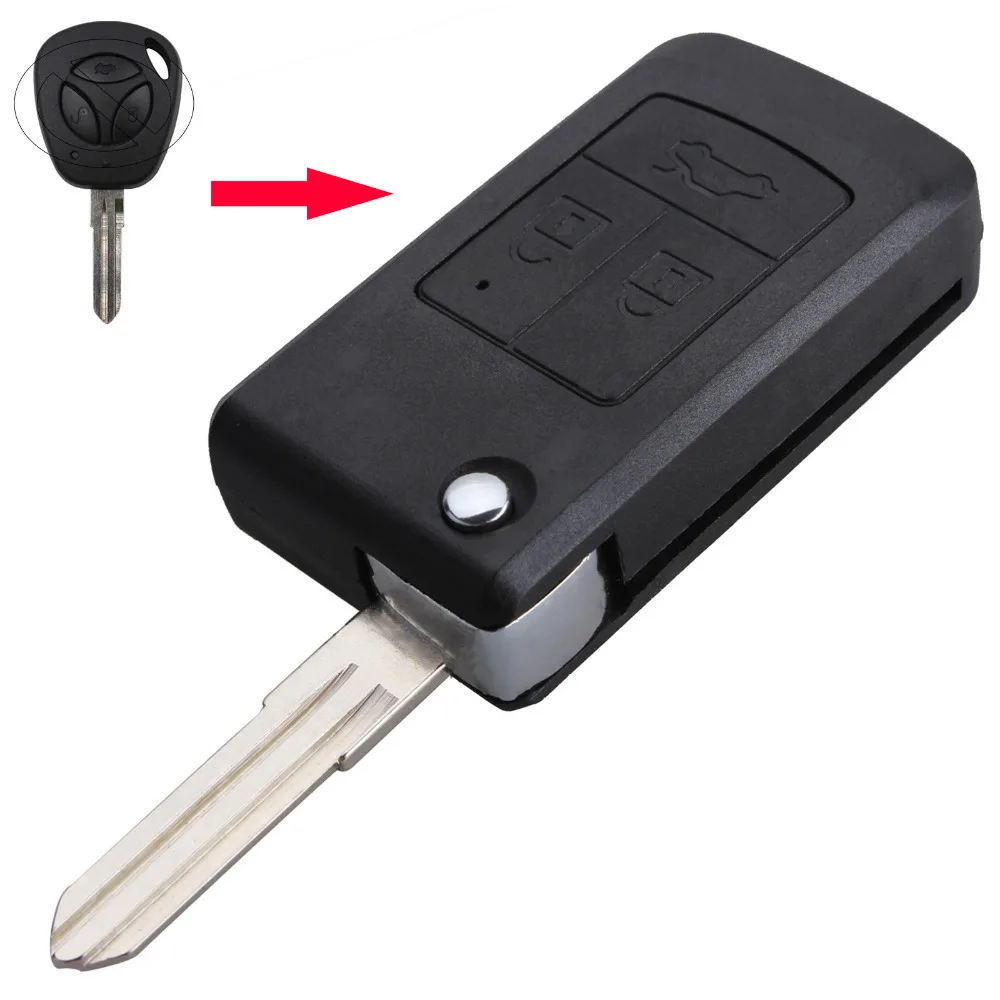 Modified Uncut Flip Folding Car Blank Key Shell for Lada 3 Buttons