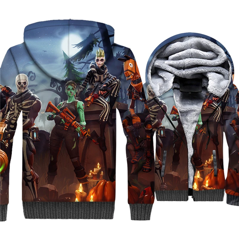 Fans Wear Battle Royal Hero Sweatshirt Zipper Hoodies Cosplay Costume Anime Gaming Battle Night Unisex Winter Hoodie Casual Coat