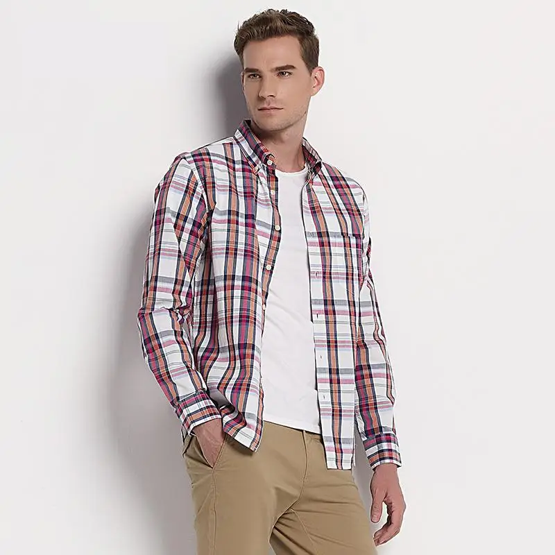 Модная брендовая мужская клетчатая рубашка с длинным рукавом для отдыха, Высококачественная хлопковая однобортная свободная Мужская одежда Laerge, размер M-6XL