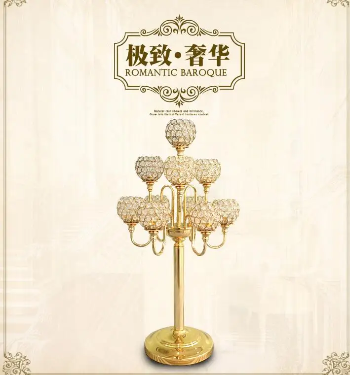 

The new high-grade golden crystal ball candlestick candlestick sitting room adornment