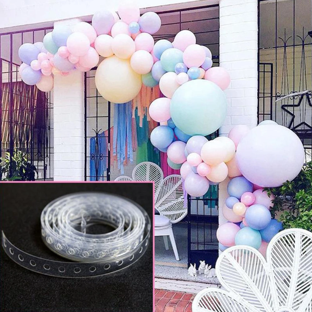 15M Balloons Accessories Balloon Chain PVC Rubber Wedding Birthday Party Backdrop Decor Balloon Chain Arch Clips Decor Supplies