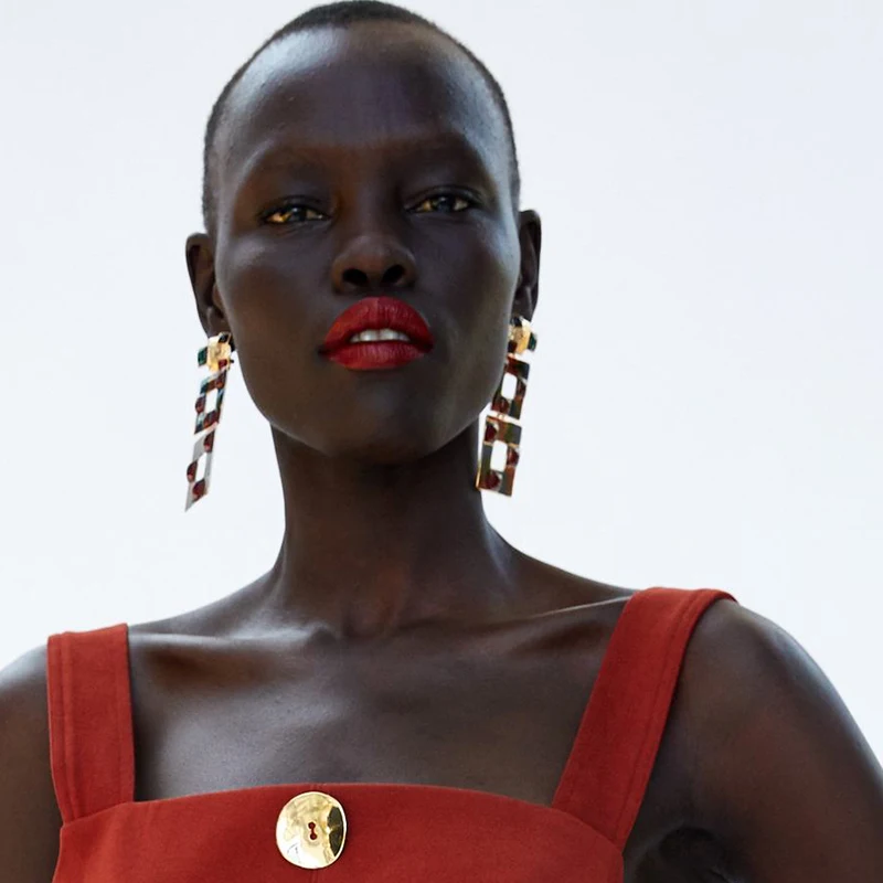 Dvacaman ZA Colorful Crystal Drop Dangle Earrings For Women Fashion Earrings Wedding Party Gifts Jewelry Wholesale Brinco Fashion Jewelry