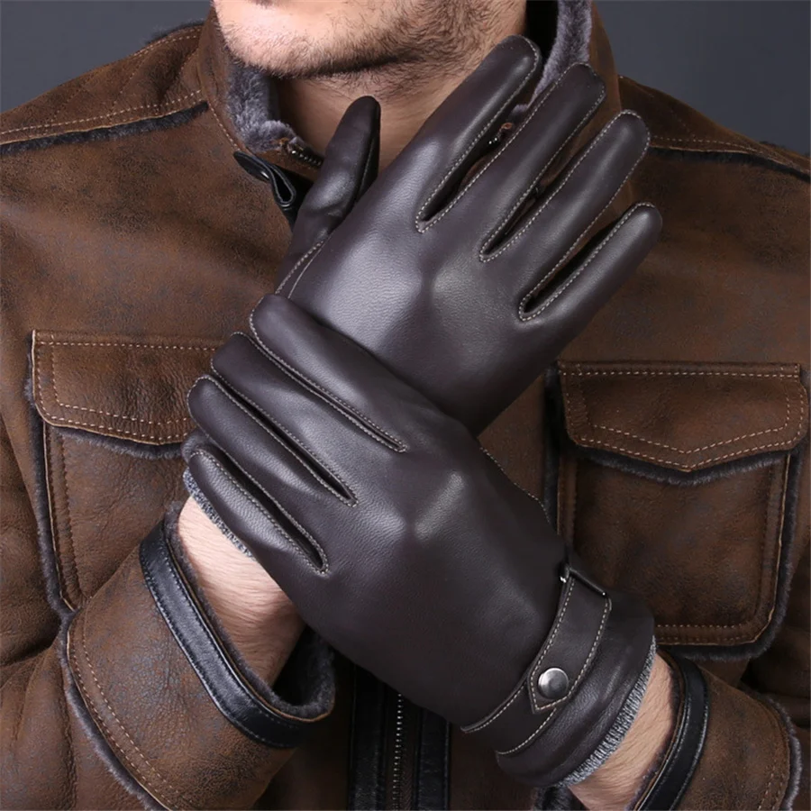 2018 High Quality New Genuine Leather Gloves Fashion Men'S Sheepskin
