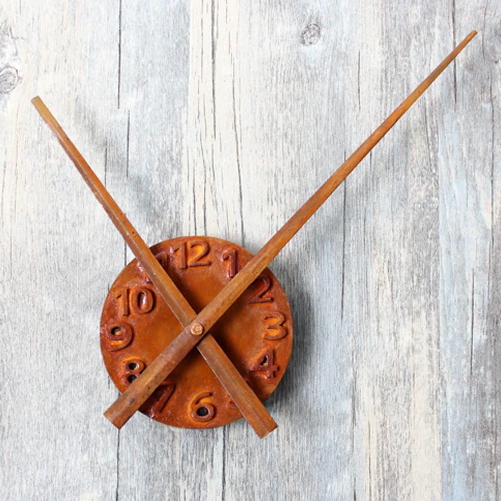 

Rust DIY Wall Clock Modern Design Vicissitudes European Retro Style Clocks Long Pointer Wall Watch Home Decor 19.6 inch