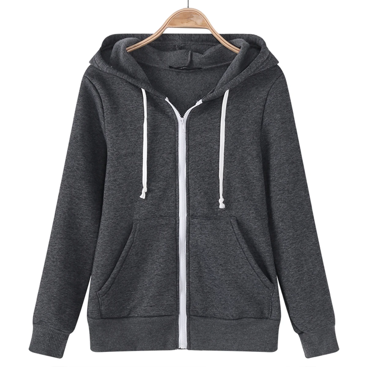  Plus Size Autumn Winter Hoodies Sweatshirt Women Long Sleeve Hooded Solid Color Casual Sweatshirts 