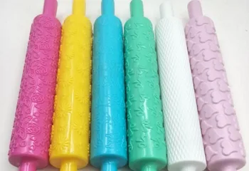 

6pc/set pottery plastic sculpture tool Clay carving tools Wood mud rolling stick embossing pattern rolling stick Printing mud