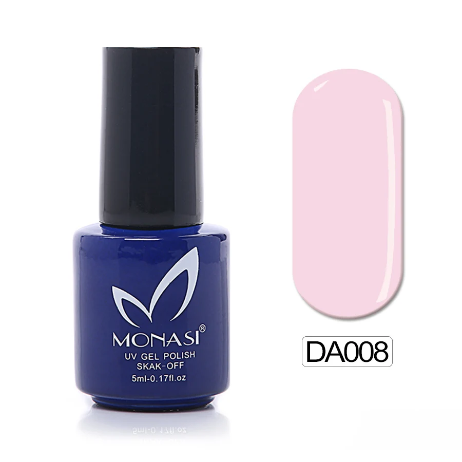 Monasi УФ-лак для ногтей, набор для ногтей, полуперманентный, не нужно протирать верхнее покрытие, базовый гель, 151 цветов, гель-краска для ногтей - Цвет: DA008