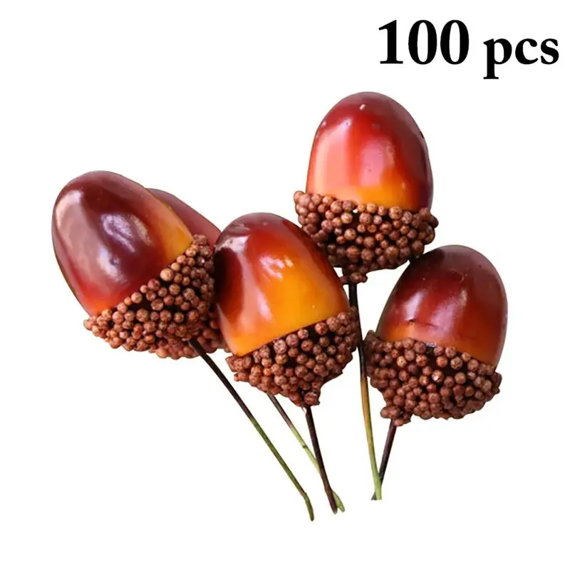 Fake Fruit Acorns with 100 pieces