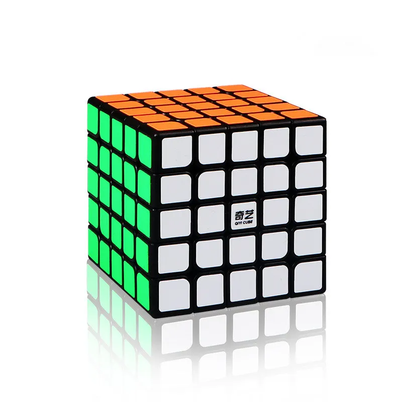 Qiyi Magic Cube 5x5x5 5x5 Профессиональный скоростной куб 62 мм наклейка/наклейка меньше белый/черный пазл красочные игрушки для детей и взрослых