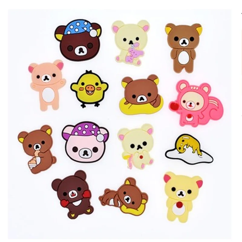 SENTCHARM 1 Set Cartoon Novelty Beers Animal Shoes Decoration For Croc Garden Shoes Lovely Shoes Accessory