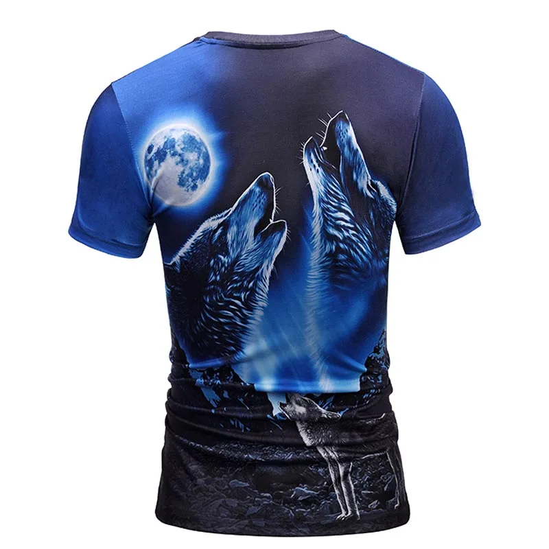 Футболка мужская с 3D принтом волка лето 2018|tee shirt homme|3d t men3d |