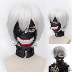 Горячая маска для Хэллоуина, косплей, регулируемая искусственная кожа на молнии, черная и белая