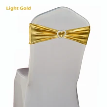 100 шт. металлический спандекс, ремешок для стула, золотой, серебряный, красный, с пряжкой в виде сердца, для банкета, стула для свадебной вечеринки, украшения